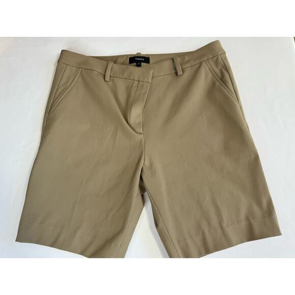 Theory Women Treeca Short Bistretch Bermuda Tan Size 6 Preppy Coastal USA Made - Picture 4 of 7